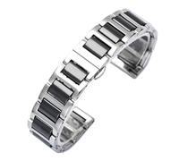 CLCLGOKKOH Ceramic Watch Strap With Double-press Folding Clasp Quick-release Replacement For Men And Women, 12mm-22mm(A,19mm)