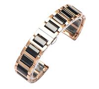 CLCLGOKKOH Ceramic Watch Strap With Double-press Folding Clasp Quick-release Replacement For Men And Women, 12mm-22mm(F,14mm)