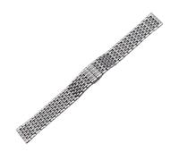 CLCLGOKKOH Men's And Women's Flat Thin Steel Strap Stainless Steel Solid Strap 12 14 16 18 20 22mm(B,18mm)