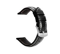 CLCLGOKKOH Men's And Women's Leather Glossy Matte Bamboo Grain Quick-change Watch Straps(A silver buckle,24mm)