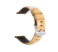 CLCLGOKKOH Men's And Women's Leather Glossy Matte Bamboo Grain Quick-change Watch Straps(E silver buckle,26mm)