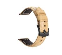 CLCLGOKKOH Men's And Women's Leather Glossy Matte Bamboo Grain Quick-change Watch Straps(EEE Black buckle,26mm)