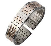 CLCLGOKKOH Stainless Steel Metal Watch Band With Curved Ends Unisex Replacement Watch Strap(Silver-rose gold,18mm)
