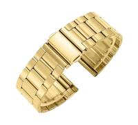 CLCLGOKKOH Stainless Steel Metal Watch Strap Unisex Replacement Wristband Adjustable Length(Gold,22mm)