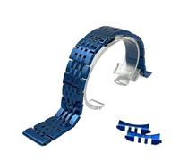 CLCLGOKKOH Stainless Steel Watch Band Metal Replacement Strap With Curved Interface For Men Women(Blue,20mm)