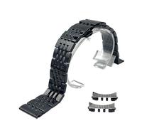 CLCLGOKKOH Stainless Steel Watch Band Metal Replacement Strap With Curved Interface For Men Women(Black,15mm)