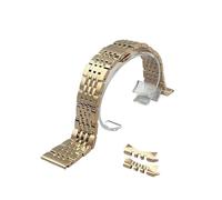 CLCLGOKKOH Stainless Steel Watch Band Metal Replacement Strap With Curved Interface For Men Women(Rose gold,17mm)