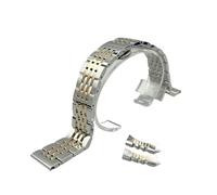 CLCLGOKKOH Stainless Steel Watch Band Metal Replacement Strap With Curved Interface For Men Women(Silver-rose gold,13mm)