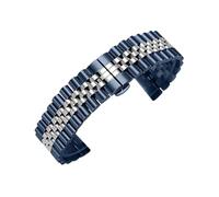 CLCLGOKKOH Stainless Steel Watch Band With Double-press Folding Clasp For 20-22mm Smartwatches(F,20mm)