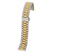 CLCLGOKKOH Stainless Steel Watch Strap Bracelet Solid Metal Watch Bands Watch Accessories Universal(Silver Gold,18mm)