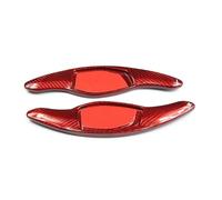 CLCPTPOGMA Car Gear Shift Collars for Audi RS5 RS3 RS4 RS Q3 Q8 TT R8 Genuine Carbon Fiber Paddle Shifters Gear Shift Shifter Extend(Red)