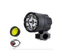 CLCPTPOGMA Motorcycle Hea d Lamp Assembly Universal Additional Headlights Motorcycle Spotlights 12-80V High/Low/Strobe Auxiliary Long Range Round ATV Fog Lights(1PCS with lampshade)