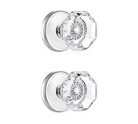 CLCTK 2 Pack Crystal Dummy Door Knobs, Non-Turning Single Side Dummy Door Knob, Polished Chrome