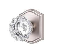 CLCTK Antique Crystal Door Knobs, Hall and Closet Door Knobs Brushed Nickel