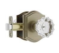 CLCTK Crystal Door Knobs Interior, Vintage Passage Glass Door Knobs Antique Bronze/Brass Door Knobs for Hall Closet, 1 Pack