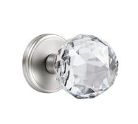 CLCTK Premium Crystal Door Knobs, Ball Interior Door Knobs for Hall, Satin Nickel