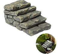 Cldaisy 1Pc Miniature Resin Bridge Stair Stone Straight Bridge Stairs Steps Garden Fairy Ornament Flower Pot Plant Micro Landscaping Decor Bonsai Craft Straight Stairs Outdoor Garden Sculptures
