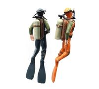 Cldaisy 1PC Yellow Diver with Hose Scuba Steve Squid Fish Tank Action Figure Divers: Scale Model Sea Animals Scuba Diver Swimmers Diver Figures in Action Figures