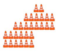 Cldaisy 28Pcs Orange Miniature Road Cone Orange Mini Traffic Cones Plastic Sign Road Cone Toy Roadblock Cone Sign Model Photo Prop Educational for Kids Small Cones Construction Cones, Safety Barriers