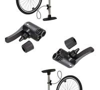 Cldaisy 2Pcs Black Pump Adapter Valve, 3 in 1 Replacement Dual Head Air Pump Adapter Valve Bicycle Bike Cycle Tyre Tube Pump Adapter，Bike Floor Pumps