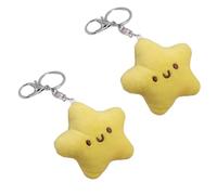 Cldaisy 2Pcs Yellow Plush Star Keychain Backpack Accessories Doll Pendant Heart Healing in Addition to Serving as a Keychain Women's Keyrings and Keychains