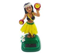 Cldaisy Yellow Solar Powered Hula Dancing Girl Figures Decoration Swinging Hawaiian Girl Doll Car Dashboard Ornaments for Car Interior Home Party Decor Learning Education