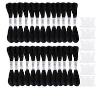 Cldamecy Black Embroidery Floss,26 Skeins Embroidery Threads for Cross Stitch,Friendship Bracelets String,and DIY Art Craft,with 10 PCS Floss Bobbins
