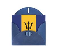 CLDBMD Blue Greeting Card Flag of Barbados Prints Perfect for Valentine's Day, Wedding Anniversary & Party Invitations