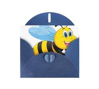 CLDBMD Blue Greeting Card Flying Wasp Prints Perfect for Valentine's Day, Wedding Anniversary & Party Invitations