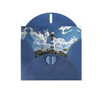 CLDBMD Blue Greeting Card Lighthouse Backdrop Prints Perfect for Valentine's Day, Wedding Anniversary & Party Invitations