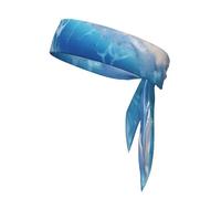 CLDBMD Blue Ocean Waves Prints Sports headscarf, sweat absorbing and breathable, motion headband, double-sided kerchief
