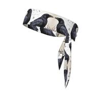 CLDBMD Cartoon black Ravens Prints Sports headscarf, sweat absorbing and breathable, motion headband, double-sided kerchief