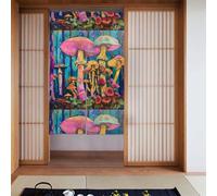 CLDBMD Colorful mushroom forest Prints Curtain two Pieces Spliced 34x56in Fabric curtains, room dividers Fabric, Smooth & Not Easily Wrinkled