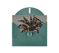 CLDBMD Dark Green Greeting Card Cute Tarantula Spider Prints Perfect for Valentine's Day, Wedding Anniversary & Party Invitations