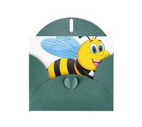 CLDBMD Dark Green Greeting Card Flying Wasp Prints Perfect for Valentine's Day, Wedding Anniversary & Party Invitations