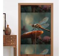 CLDBMD Dragonfly on a mushroom Prints Curtain two Pieces Spliced 34x56in Fabric curtains, room dividers Fabric, Smooth & Not Easily Wrinkled