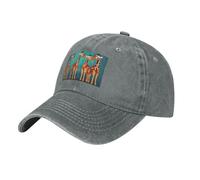 CLDBMD Gray Baseball Cap Three Giraffe Prints Breathable Cotton Hat for Men & Women, Classic Profile Design