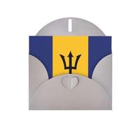 CLDBMD Gray Greeting Card Flag of Barbados Prints Perfect for Valentine's Day, Wedding Anniversary & Party Invitations