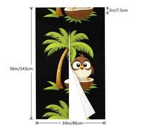 CLDBMD Little sparrow on the coconut tree Prints Curtain two Pieces Spliced 34x56in Fabric curtains, room dividers Fabric, Smooth & Not Easily Wrinkled