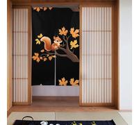 CLDBMD Little squirrel on the maple tree Prints Curtain two Pieces Spliced 34x56in Fabric curtains, room dividers Fabric, Smooth & Not Easily Wrinkled