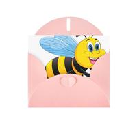 CLDBMD Pink Greeting Card Flying Wasp Prints Perfect for Valentine's Day, Wedding Anniversary & Party Invitations