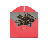 CLDBMD Red Greeting Card Cute Tarantula Spider Prints Perfect for Valentine's Day, Wedding Anniversary & Party Invitations