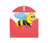 CLDBMD Red Greeting Card Flying Wasp Prints Perfect for Valentine's Day, Wedding Anniversary & Party Invitations