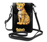CLDBMD Small Cell Phone Purse 7.6x4.9in Beautiful Little Leopard Prints Leather Crossbody Flap Phone Case For Women, Perfect For Walking, Camping