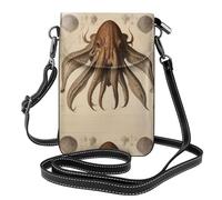 CLDBMD Small Cell Phone Purse 7.6x4.9in Cuttlefish On Pattern Prints Leather Crossbody Flap Phone Case For Women, Perfect For Walking, Camping