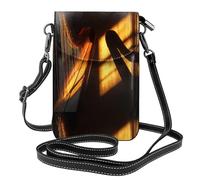 CLDBMD Small Cell Phone Purse 7.6x4.9in Strings Light And Shadow Prints Leather Crossbody Flap Phone Case For Women, Perfect For Walking, Camping