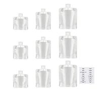 CLDESTINY 10 Pcs Liquid Bags for Travel,Contains 100ml Toiletry Bag,50ml Clear Airport Fluid Bag,30ml Cosmetic Travel Bag,Portable Bag Can Replace Bottle,for Air Travel,Holiday Travel, White