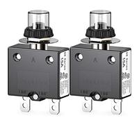CLDIY Thermal Circuit Breaker 98 Series 15A 125/250VAC Push Button Reset for Circuit Breaker with Quick Connect Terminals and Waterproof Button Cover 32VDC Pack of 2
