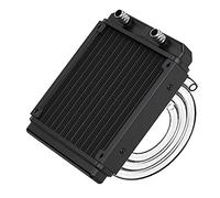 CLDIY Water Cooling Cooler, 12 Tube Aluminum Heat Exchanger Cooler with Pipe for PC CPU Computer Water Cooling System DC12V 120mm