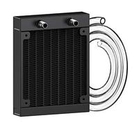 CLDIY Water Cooling Cooler, 12 Tube Aluminum Heat Exchanger Cooler with Tube for PC CPU Computer Water Cooling System DC12V 120mm